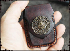 Cool Handmade Coffee Leather Mens Classic Zippo Lighter Case With Belt Loop Standard Lighter Holder for Men