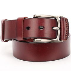 Cool Handmade Buckle Black Leather Mens Belt Dark Brown Leather Belts for Men