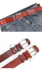 Cool Handmade Buckle Black Leather Mens Belt Dark Brown Leather Belts for Men