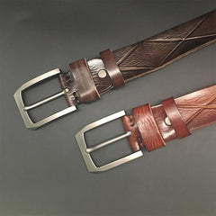 Handmade Cool Coffee Brown Leather Mens Belt Brown Leather Belt for Men