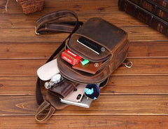 Cool Leather Chest Bag Sling Bag Sling Crossbody Bag Sling Travel Bag Sling Hiking Bags For Men