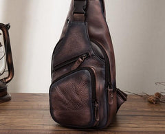 Cool Leather Chest Bag Sling Bag Sling Crossbody Bag Sling Travel Bags Sling Hiking Bag For Men