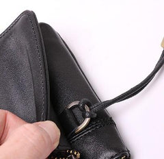 Cool Leather Long Wallet for Men Vintage Double Zipper Long Wallet for Men