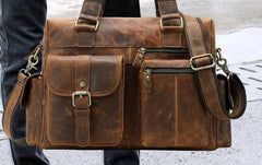 Cool Leather Men Large Overnight Bag Travel Bags Weekender Bags For Men