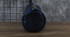 Cool Leather Mens Barrel Side Bag Bucket Shoulder Bag Messenger Bag for Men