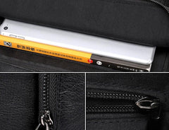 Cool Leather Mens Black Backpack for School Backpacks Travel Backpacks For Men