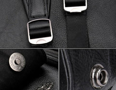 Cool Leather Mens Black Backpack for School Backpacks Travel Backpacks For Men