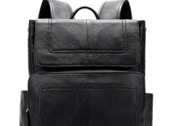 Cool Leather Mens Black Backpack for School Backpacks Travel Backpacks For Men