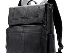 Cool Leather Mens Black Backpack for School Backpacks Travel Backpacks For Men