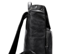 Cool Leather Mens Black Backpack for School Backpacks Travel Backpacks For Men