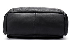 Cool Leather Mens Black Backpack for School Backpacks Travel Backpacks For Men