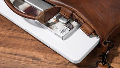 Cool Leather Mens Briefcase 14inch Laptop Bag Work Handbag Shoulder Bag Business Bag for Men