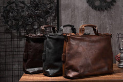 Cool Leather Mens Briefcase 14inch Laptop Bag Work Handbag Shoulder Bag Business Bag for Men