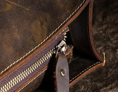 Cool Vintage Brown Leather Mens Messenger Bag Side Bag Work Bag Shoulder Bag for Men