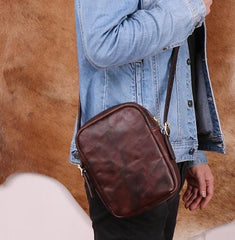Cool Leather Mens Camera Bag Small Shoulder Bag Crossbody Bags For Men