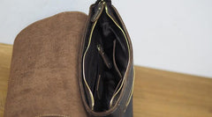 Cool Leather Mens Coffee Messenger Bag Side Bag Small Shoulder Bag for Men