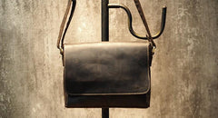 Cool Leather Mens Coffee Messenger Bag Side Bag Small Shoulder Bag for Men