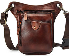 Cool Leather Mens BELT BAG Drop Leg Bag Belt Pouch Waist Bag Shoulder Bags For Men