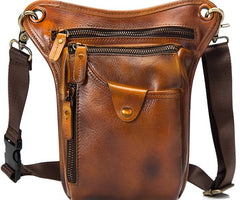 Cool Leather Mens BELT BAG Drop Leg Bag Belt Pouch Waist Bag Shoulder Bags For Men