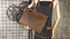 Cool Leather Mens Leather Large Clutch Wristlet Bag Shoulder Bag Side Bag for Men
