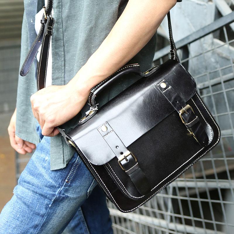 Cool Leather Mens Messenger Bag Handbag Shoulder Bag for men