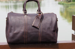 Cool Leather Mens Overnight Bag Weekender Bag Vintage Travel Bags Duffle Bag for Men