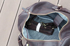 Cool Leather Mens Overnight Bag Weekender Bag Vintage Travel Bags Duffle Bag for Men