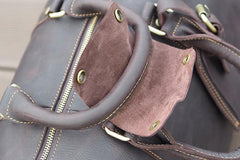 Cool Leather Mens Overnight Bag Weekender Bag Vintage Travel Bags Duffle Bag for Men