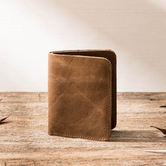 Cool Leather Mens Small Wallets Bifold Slim Front Pocket Wallet for Men