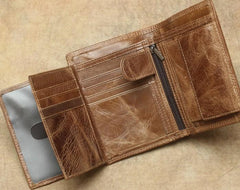 Cool Leather Mens Small Wallet billfold Bifold Wallet Front Pocket Wallet for Men