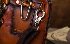 Cool Leather Tan Belt Bag Belt Pouch for Men Mini Shoulder Bag For Men