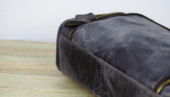 Cool Leather Small Mens Barrel Side Bag Bucket Shoulder Bag Messenger Bag for Men