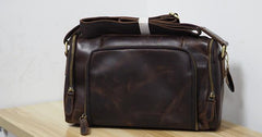 Cool Leather Small Mens Barrel Side Bag Bucket Shoulder Bag Messenger Bag for Men