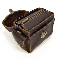 Cool Men Leather Camera Bag Canon Vintage Messenger Shoulder bag For Men