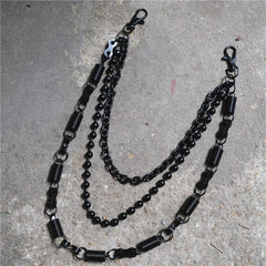 Cool Men's Black Triple Pants Chain Punk Wallet Chain Jeans Chain Jean Chain For Men