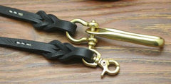 Cool Men's Handmade Leather Black Beige Pants Chain Biker Wallet Chain For Men