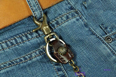 Cool Men's Handmade Vintage Brass Pants Chain Biker Wallet Chain For Men - Back View