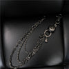 Cool Men's Silver Star Triple Pants Leather Head Chain Punk Wallet Chain For Men
