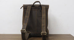 Cool Mens Leather 15inch Laptop Backpack Travel Backpack Leather School Backpacks for Men