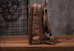 Cool Mens Leather Alligator Pattern Backpack Travel Backpacks Leather Hiking Backpack for Men