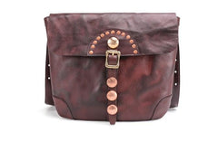 Cool Mens Leather Country Side Bag Small Saddle Messenger bag Shoulder bag For Men