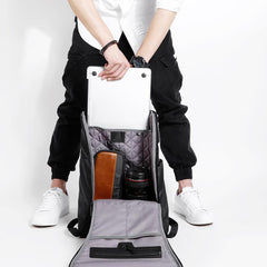 Cool Nylon Cloth Men's Black Large Computer Backpack Travel Bag For Men