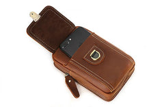 Cool Leather Men's Cell Phone Holster Belt Pouch Belt Bag Waist Bag For Men
