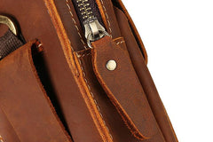 Cool Leather Men's Cell Phone Holster Belt Pouch Belt Bag Waist Bag For Men