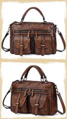 Vintage Leather Men's Small Messenger Bag Handbag Shoulder Bag For Men