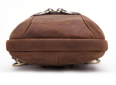 Cool Retro Mens Leather One Shoulder Backpack Chest Bag Sling Bags For Men