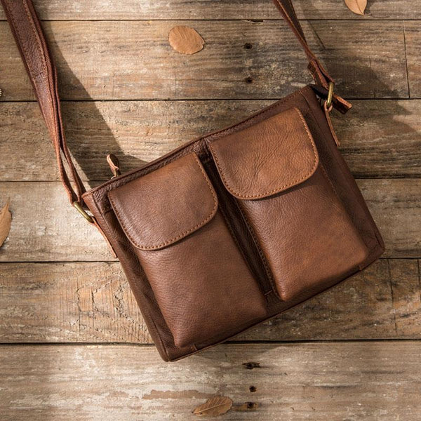Cool Small Leather Vintage Mens Messenger Bag Shoulder Bags  for Men