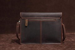 Cool Vintage Dark Brown Leather Mens Courier Bags Small Side Bags Messenger Bag For Men
