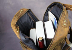 Cool Vintage Mens Leather School Backpack Satchel Backpack Leather Travel Backpack for Men
