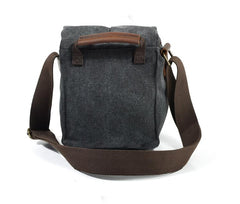 Cool Waxed Canvas Leather Mens Casual Waterproof Small Side Bag SLR Camera Bag Side Bag For Men